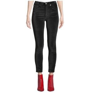 Rag & Bone High Rise Ankle Skinny‎ Velvet black pants. Women size 28